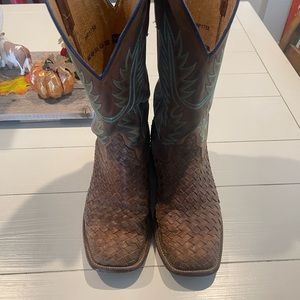 Anderson Bean Men’s Horse Power Toast and Honey Woven Square Toe Cowboy Boots